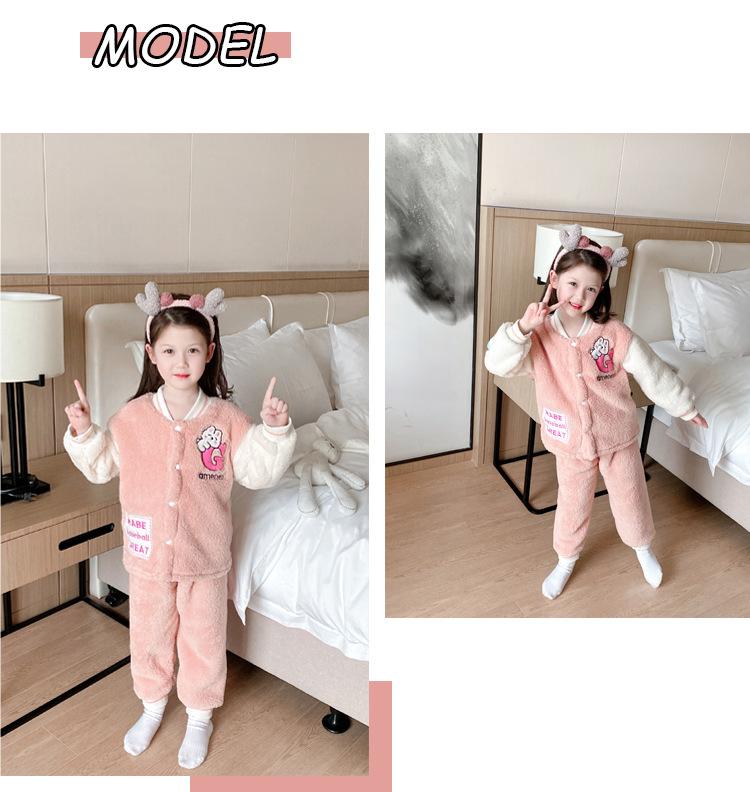 Girls Pink & Cream-Coloured Mandarin Collar Colourblocked Top with Pyjamas