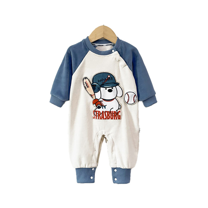 Infant Boys Blue Graphic Printed Rompers