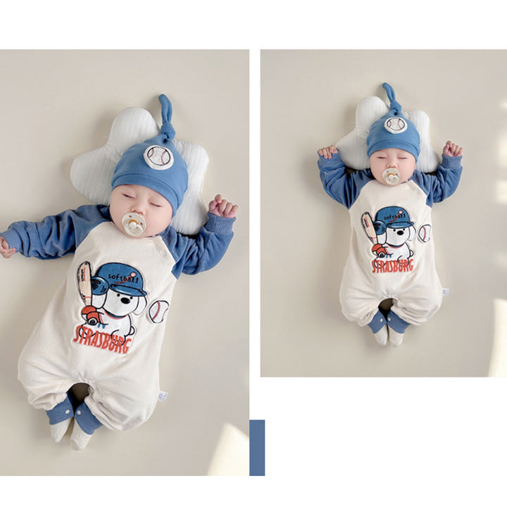 Infant Boys Blue Graphic Printed Rompers