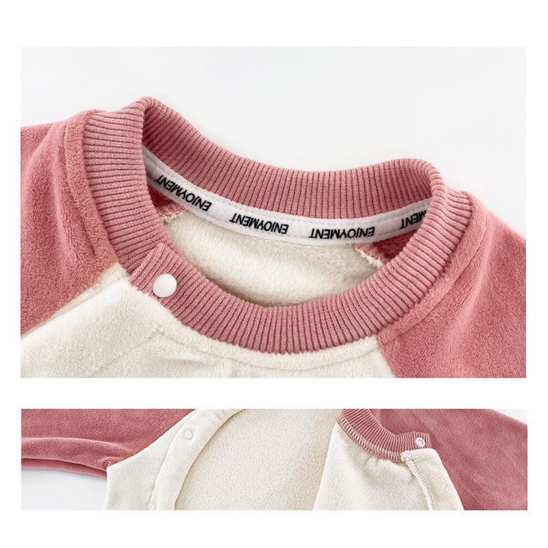 Infant Girls Pink Printed Rompers