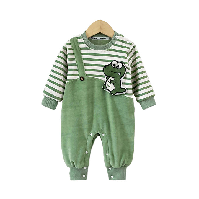 Infant Boys Green Graphic Printed Rompers
