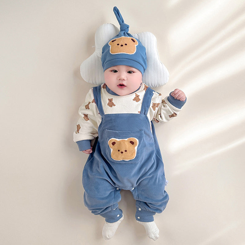 Infant Boys Blue Graphic Printed Rompers