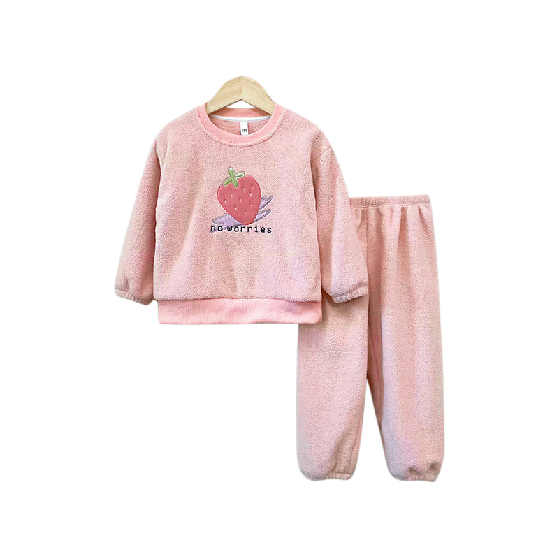 Kids Printed Round Neck Sweatshirt With Jogger