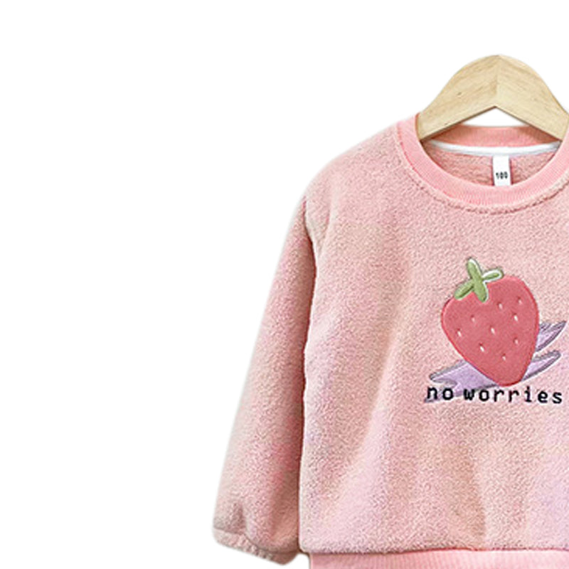 Kids Printed Round Neck Sweatshirt With Jogger
