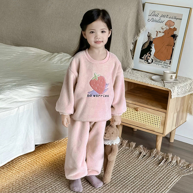 Kids Printed Round Neck Sweatshirt With Jogger