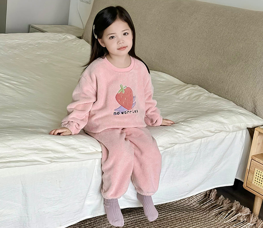 Kids Printed Round Neck Sweatshirt With Jogger