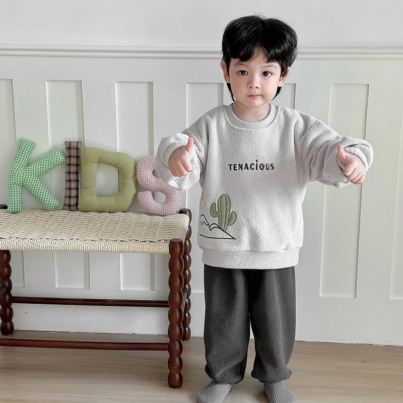 Kids Printed Sweatshirt With Joggers