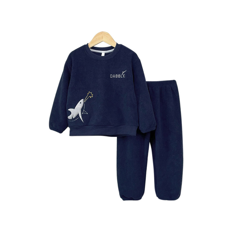 Kids Printed Round Neck Sweatshirt With Jogger