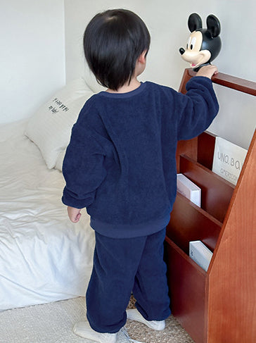 Kids Printed Round Neck Sweatshirt With Jogger