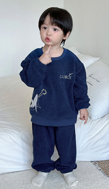 Kids Printed Round Neck Sweatshirt With Jogger
