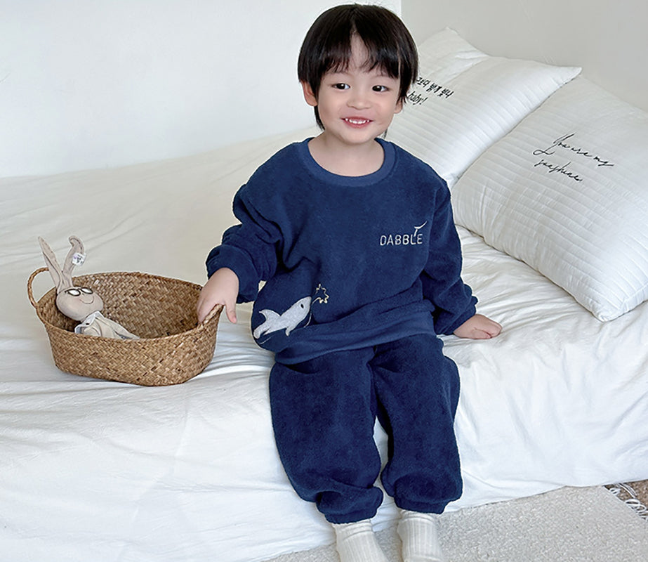 Kids Printed Round Neck Sweatshirt With Jogger