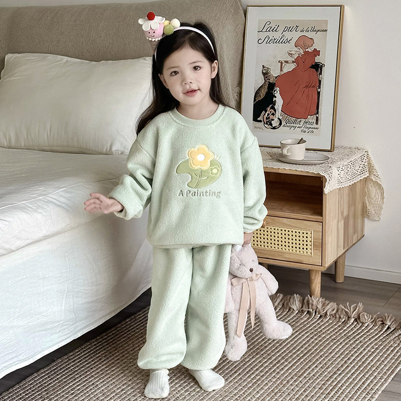 Kids Printed Long Sleeves Sweatshirt With Joggers