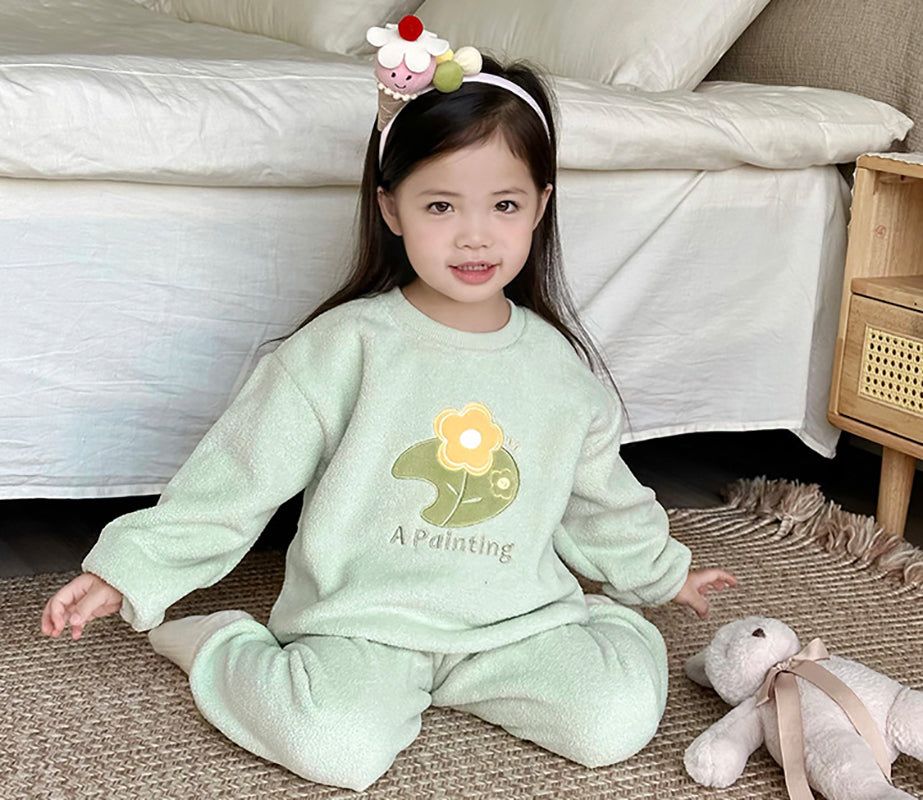 Kids Printed Long Sleeves Sweatshirt With Joggers