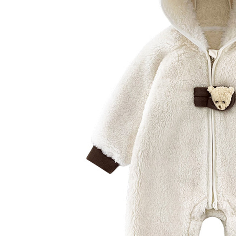 Fleece Hooded Zip-Up Sleepsuit