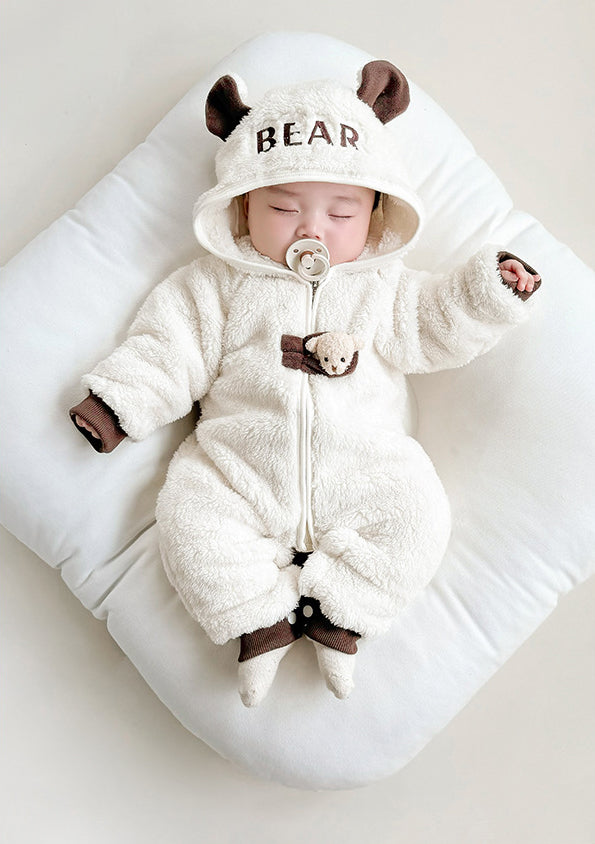 Fleece Hooded Zip-Up Sleepsuit