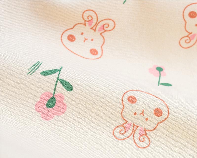 Infant Girls Pink Printed Cotton Rompers