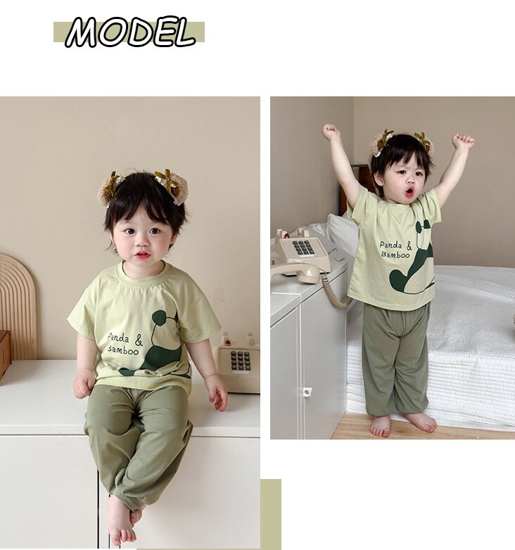 Boys Green & Black Round Neck Printed Top with Pyjamas