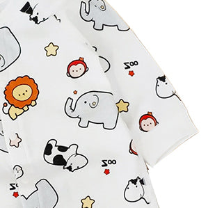 Infants Boys White Printed Cotton Rompers