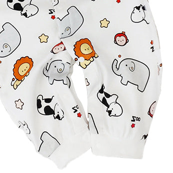 Infants Boys White Printed Cotton Rompers