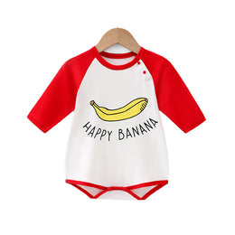 Kids-Girls Printed Happy Banana Rompers