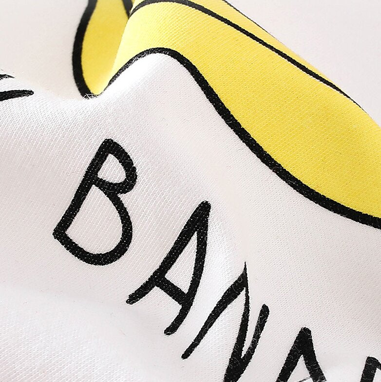 Kids-Girls Printed Happy Banana Rompers
