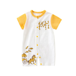Boys Graphic Printed Round Neck Cotton Rompers