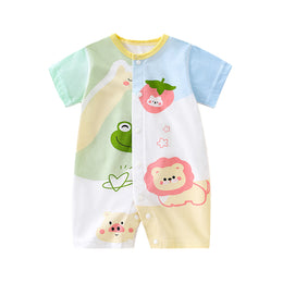Boys Graphic Printed Round Neck Cotton Rompers
