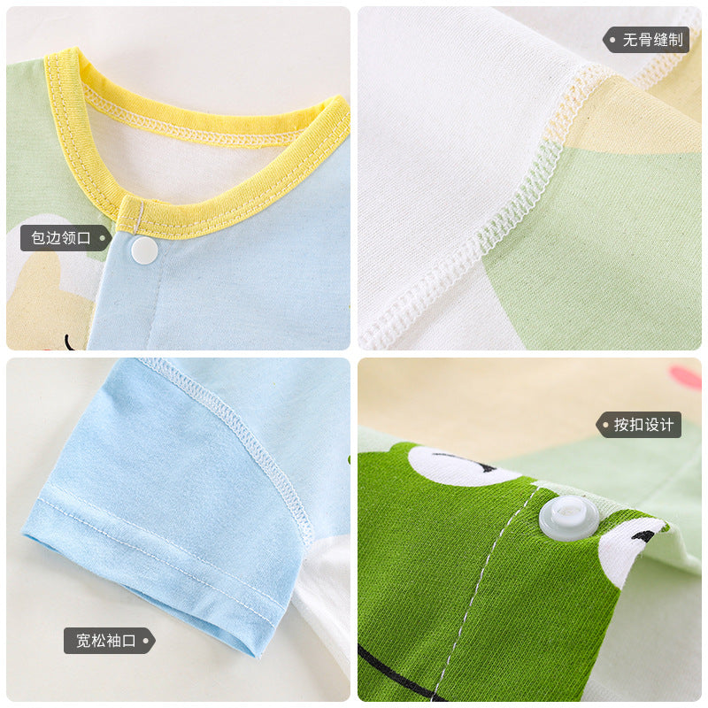 Boys Graphic Printed Round Neck Cotton Rompers