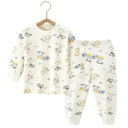 Boys Printed Round Neck Long Sleeves T-Shirt With Jogger