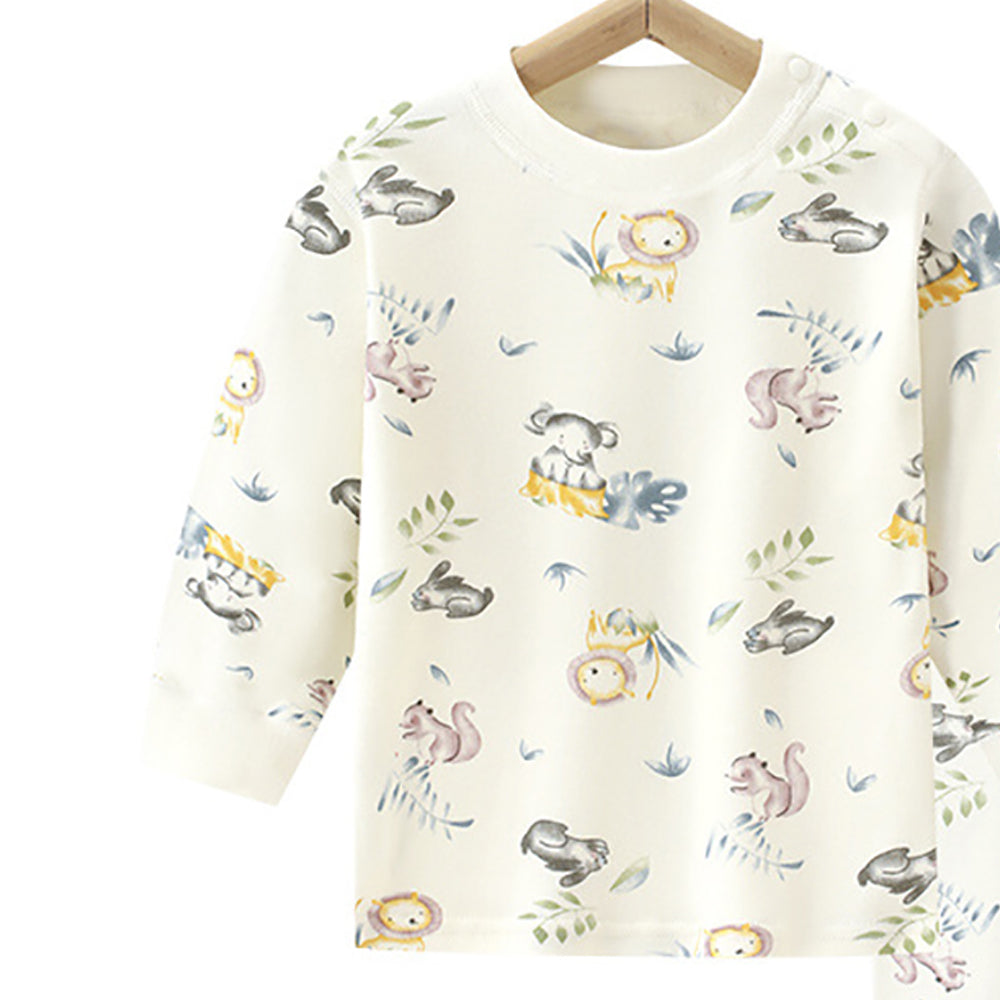 Boys Printed Round Neck Long Sleeves T-Shirt With Jogger