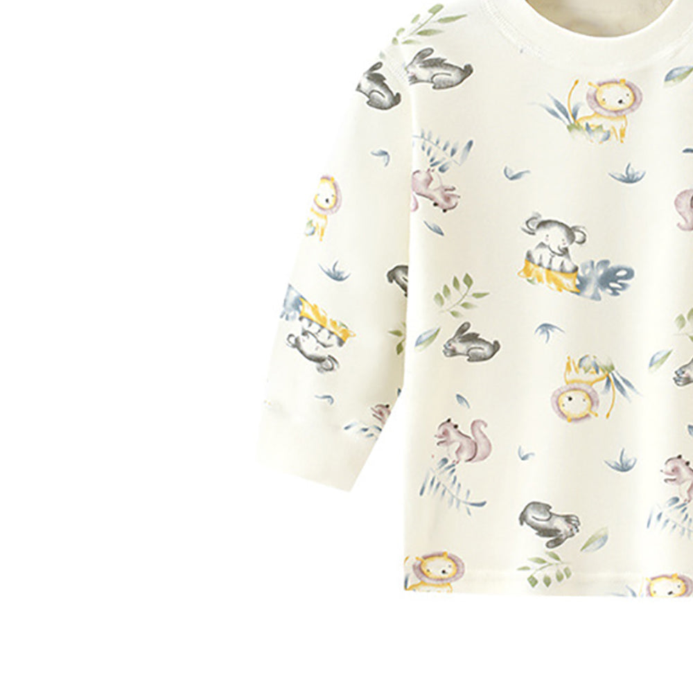 Boys Printed Round Neck Long Sleeves T-Shirt With Jogger