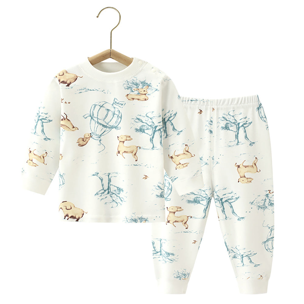Boys Round Neck Printed T-shirt with Joggers