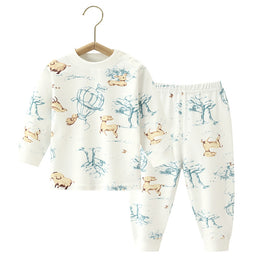 Boys Round Neck Printed T-shirt with Joggers