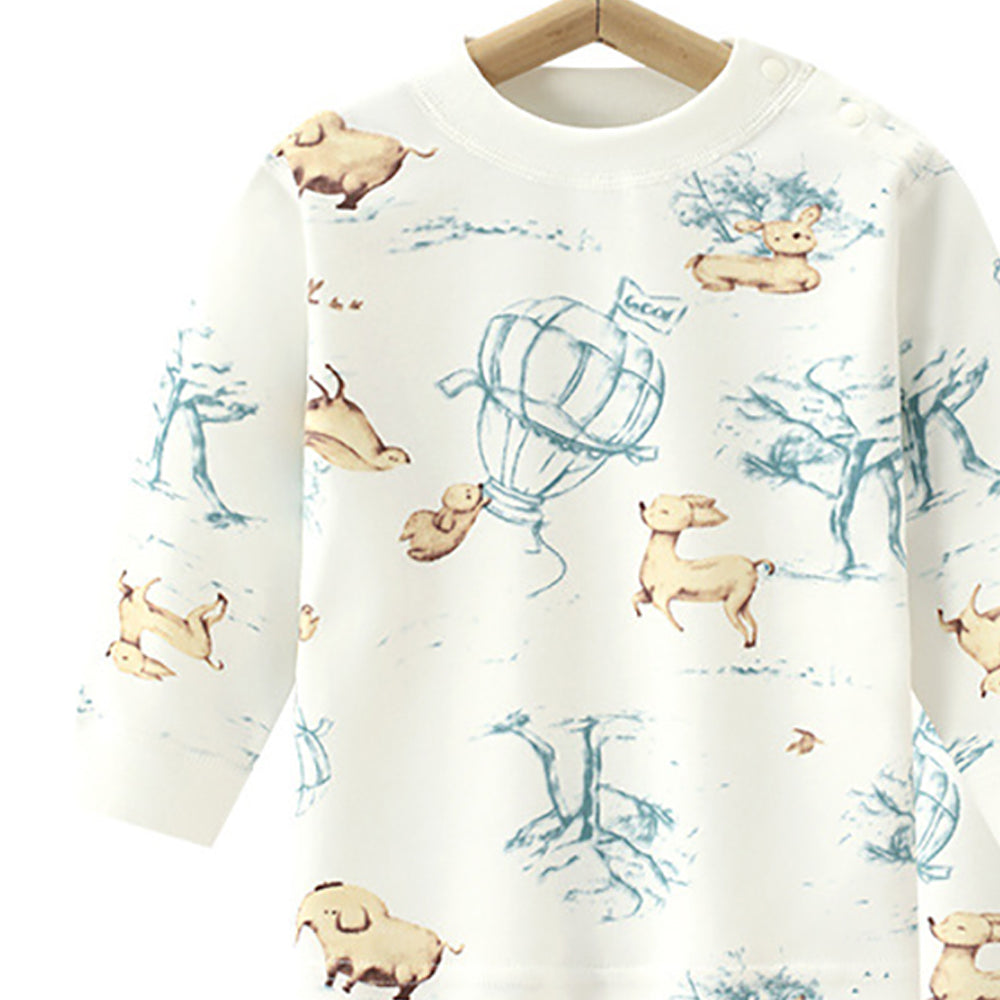 Boys Round Neck Printed T-shirt with Joggers