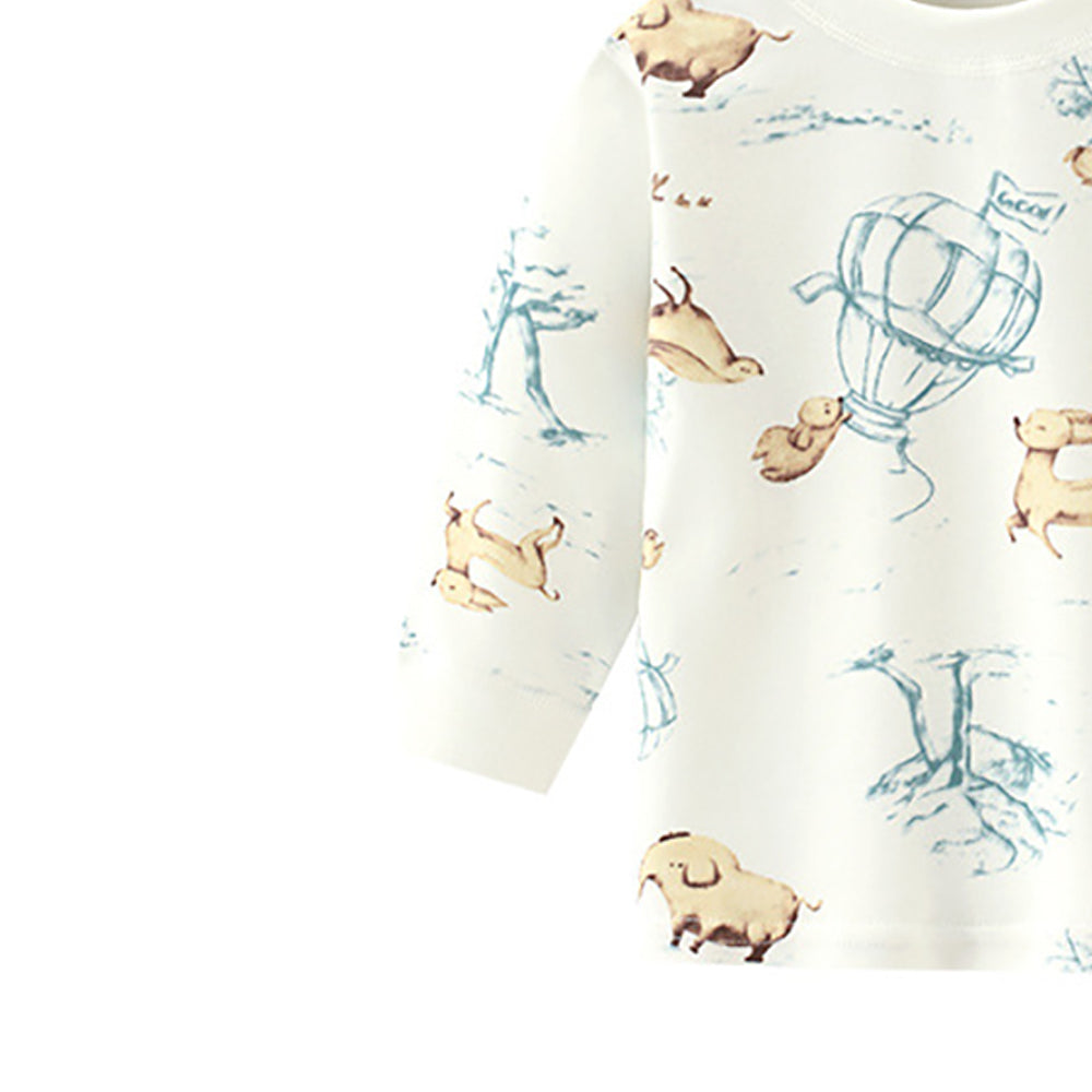 Boys Round Neck Printed T-shirt with Joggers