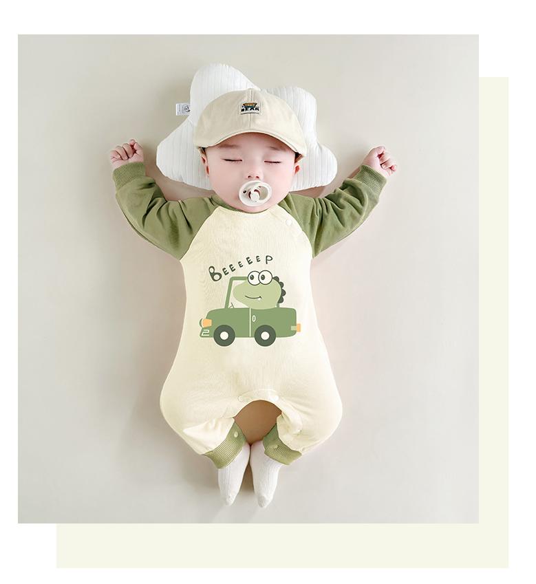 Infant Boys Printed Cotton Rompers