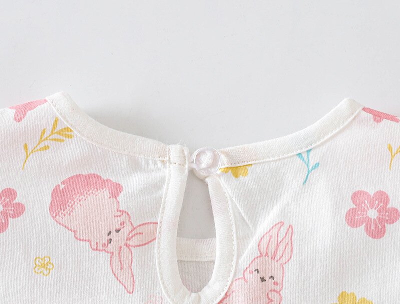 Girls Animal Printed Round Neck Cotton Fit & Flare Dress