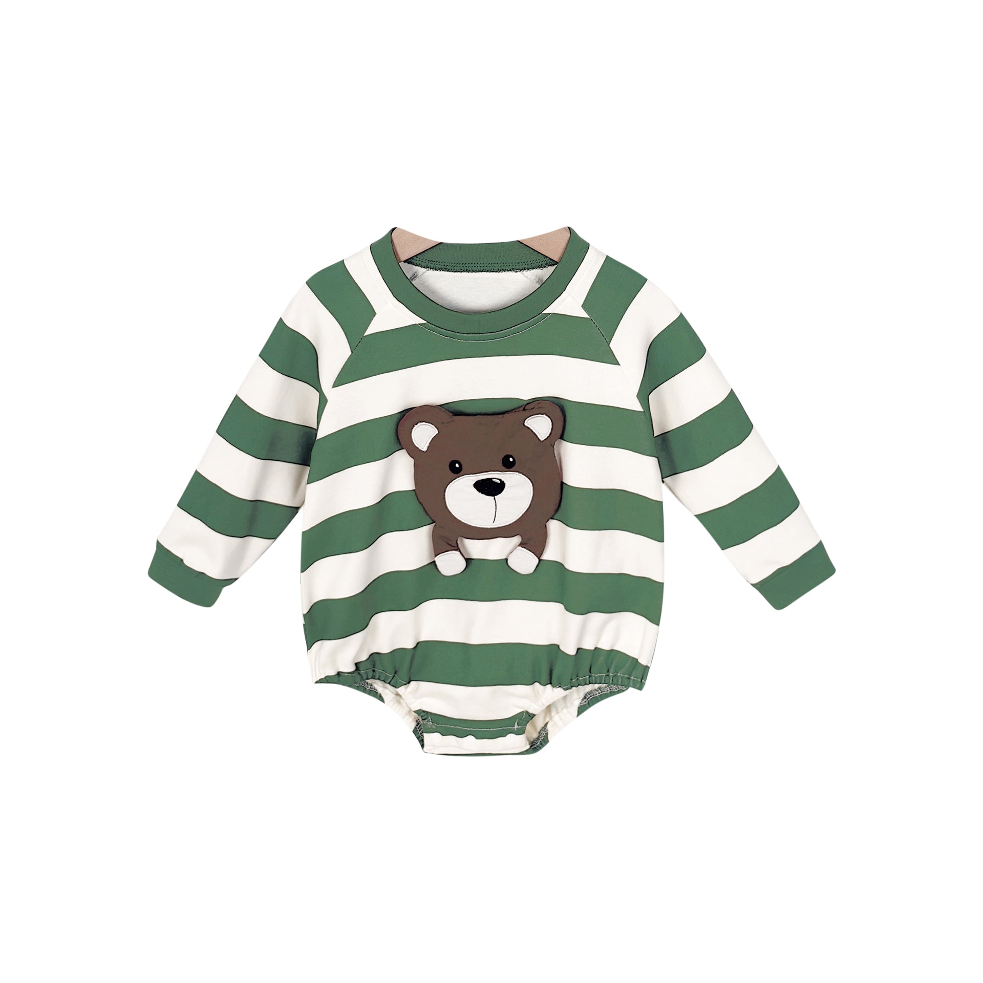 Boys Striped Cotton Long Sleeve Bodysuit