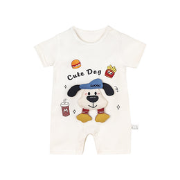 Infants Printed Cotton Round Neck Rompers