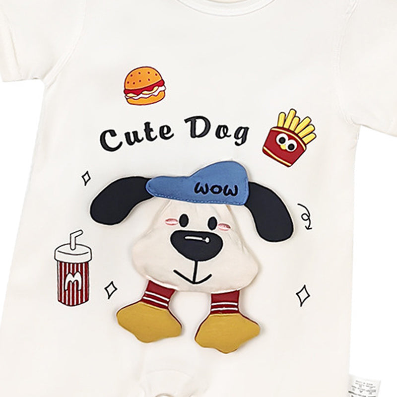 Infants Printed Cotton Round Neck Rompers