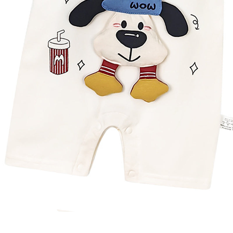 Infants Printed Cotton Round Neck Rompers