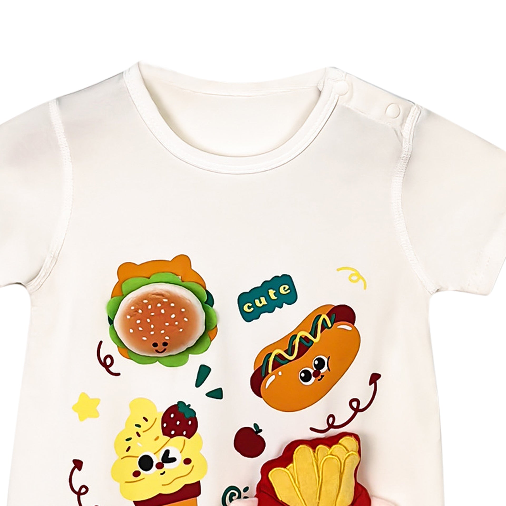 Infants Printed Cotton Round Neck Rompers