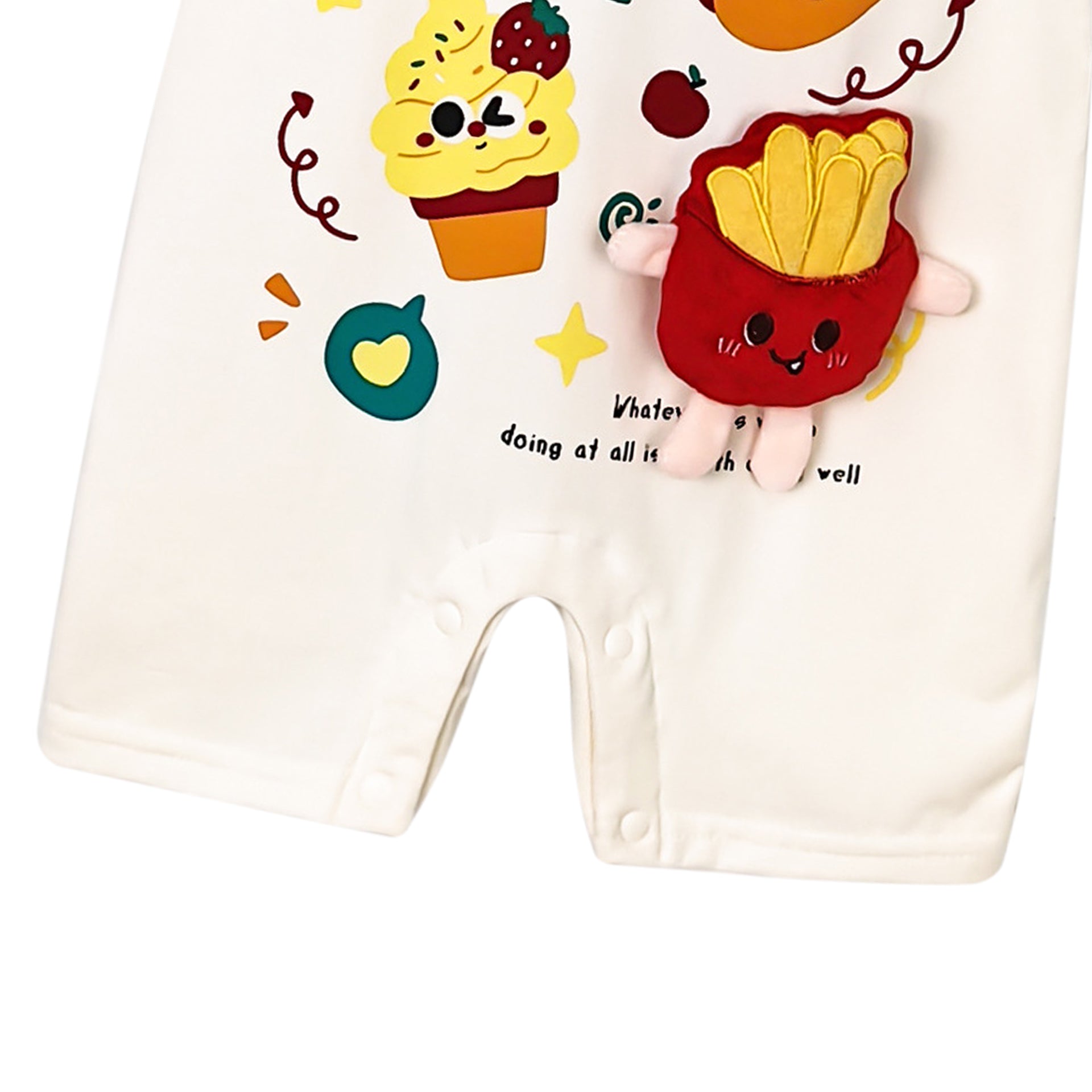 Infants Printed Cotton Round Neck Rompers