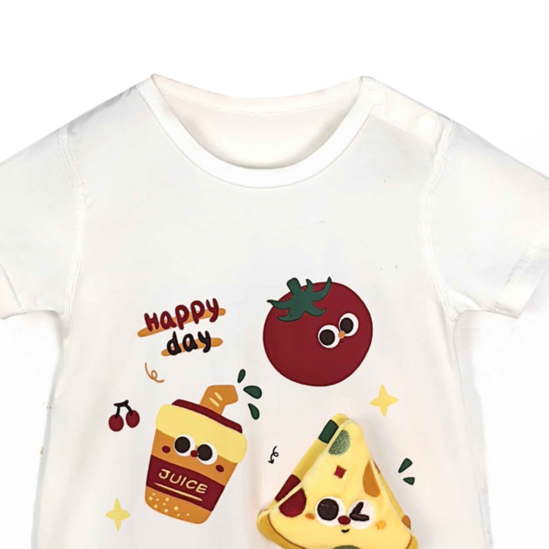Infants Printed Cotton Round Neck Rompers
