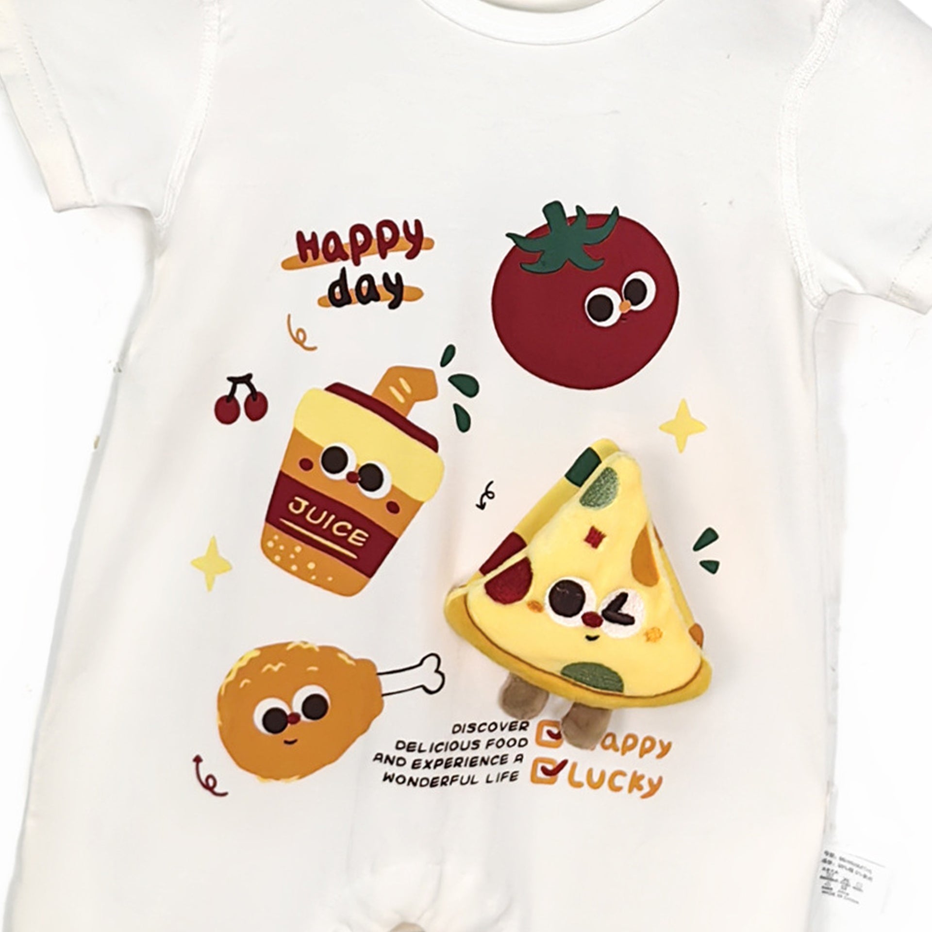 Infants Printed Cotton Round Neck Rompers