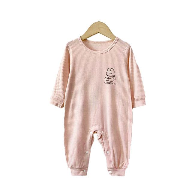 Infants Girls Ribbed Rompers