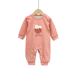 Infants Girls Pink Printed Rompers