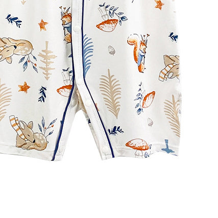 Unisex Graphic Printed Round Neck Cotton Rompers