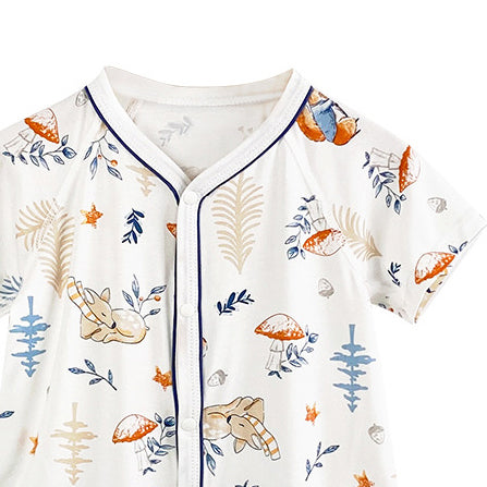 Unisex Graphic Printed Round Neck Cotton Rompers