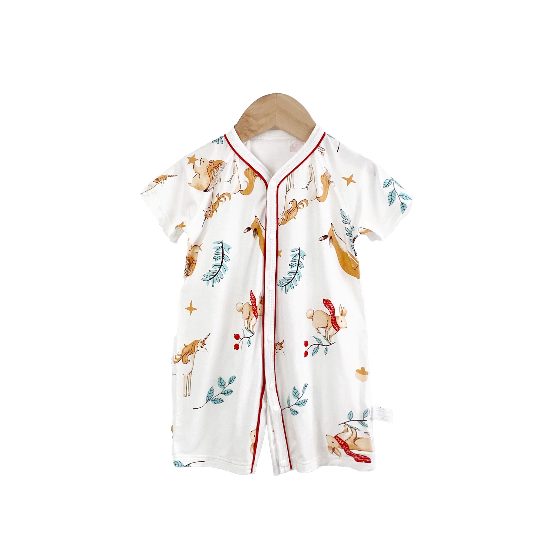 Unisex Graphic Printed Round Neck Cotton Rompers